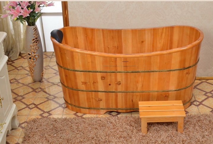Kích thước bồn tắm gỗ nằm dáng Oval – thùng tắm gỗ